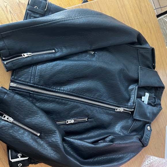 Topshop Jackets & Blazers - Topshop Black Faux Leather Jacket